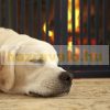 With partition door 92 cm high safety grid 4 panel protective fence for protecting dogs or children black