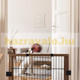   Térelválasztó barna változtatható szélességű 71 cm magas biztonsági rács kihúzható karám kutyák vagy gyerekek védelmére 