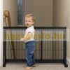 Space-separating black variable-width safety grid for the protection of retractable pen dogs or children 