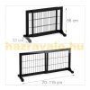 Space-separating black variable-width safety grid for the protection of retractable pen dogs or children 