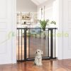 Safety guard grid for pets stair guard gate adjustable width 75-103 cm black closing grid for dogs