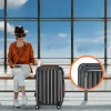 ABS keményfalú utazóbőrönd L méret 62 liter, 360°-os kerekekkel, fekete színben