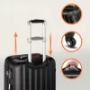 ABS keményfalú utazóbőrönd L méret 62 liter, 360°-os kerekekkel, fekete színben