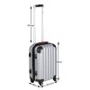 ABS keményfalú kézipoggyász bőrönd 360°-os kerekekkel, ezüst színben