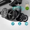 3 részes ABS keményfalú bőrönd szett 360°-os kerekekkel, ezüst színben, kiegészítőkkel