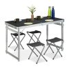 Camping table Suitcase table 4 folding chairs for picnic made of aluminum, iron and MDF