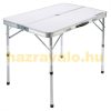 Suitcase table with 2 benches folding, adjustable height picnic table set white 90x60x55/62/70 cm