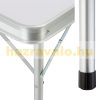 Suitcase table with 2 benches folding, adjustable height picnic table set white 90x60x55/62/70 cm