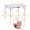 Suitcase table with 2 benches folding, adjustable height picnic table set white 90x60x55/62/70 cm