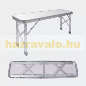   Bőrönd asztal 2 paddal összecsukható könnyű piknik asztal szett alumínium kerettel 90x66x70 cm