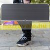 Suitcase table with 2 benches foldable, adjustable height picnic table set gray 90x60x55/62/70 cm