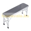 Suitcase table with 2 benches foldable, adjustable height picnic table set gray 90x60x55/62/70 cm