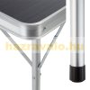 Suitcase table with 2 benches foldable, adjustable height picnic table set gray 90x60x55/62/70 cm