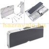 Suitcase table with 2 benches foldable, adjustable height picnic table set gray 90x60x55/62/70 cm