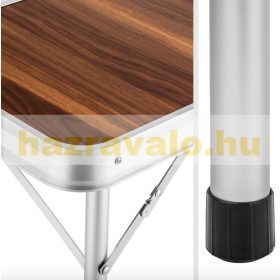   Bőrönd asztal 2 paddal összecsukható könnyű piknik asztal szett alumínium kerettel 