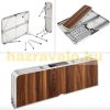 Suitcase table with 2 benches folding light picnic table set with aluminum frame 