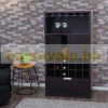 Wine cabinet 120x62x35 cm bar cabinet for 18 bottles bottle holder wood dark brown