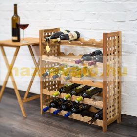   Fa bortartó 73x63x25 cm bortartó állvány 25 palack bor számára palacktartó