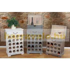   Bortartó palacktartó polc 20 palack számára 76x48x31cm vintage stílusú borállvány barna