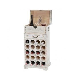   Bortartó palacktartó polc 20 palack számára 94x48x31 cm vintage stílusú borállvány fehér