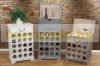 Wine bottle rack for 20 bottles 94x48x31 cm vintage style wine rack white