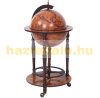 Minibar home bar wine rack antique effect drink shelf with globe-shaped wheels