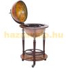 Minibar home bar wine rack antique effect drink shelf with globe-shaped wheels