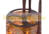 Minibar home bar wine rack antique effect drink shelf with globe-shaped wheels