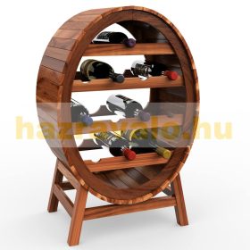   Bortartó állvány 12 palackos boroshordó megjelenésű palacktartó