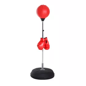   Boxzsák 126-144 cm boxkesztyűvel, boxlabdával, állítható magasságú piros