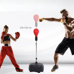   Álló boxlabda szett állítható box edzőszett 136-154 cm 1 pár kesztyűvel ökölvívó edzőkészlet