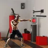 Falra szerelhető box tréner gyorslabdával és reflexrúddal állítható magasság fekete/piros