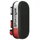 Rúgópajzs Muay Thai és kick-box edzőpárna, 8 cm vastag ütéscsillapító réteggel 38x20x18 cm, fekete/piros/fehér