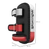 Rúgópajzs Muay Thai és kick-box edzőpárna, 8 cm vastag ütéscsillapító réteggel 38x20x18 cm, fekete/piros/fehér