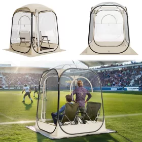   Átlátszó pop-up sport sátor 127x127x170 cm 1–2 személyes kültéri buboréksátor padlóaljzattal és esővédővel