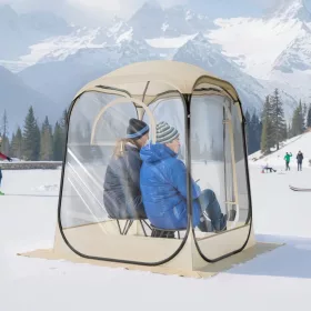   Átlátszó pop-up sport sátor 127x127x170 cm 1–2 személyes kültéri buboréksátor padlóaljzattal és esővédővel