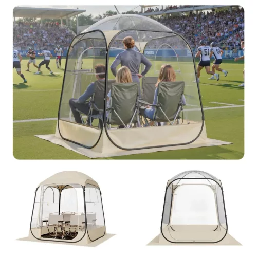 Átlátszó pop-up sport sátor 160 × 160 × 182 cm 2–4 személyes buboréksátor padlóaljjal és esővédő tetővel