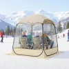 Átlátszó pop-up sport sátor 160 × 160 × 182 cm 2–4 személyes buboréksátor padlóaljjal és esővédő tetővel