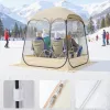 Átlátszó pop-up sport sátor 160 × 160 × 182 cm 2–4 személyes buboréksátor padlóaljjal és esővédő tetővel