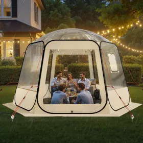   Átlátszó pop-up buboréksátor 336 × 305 × 220 cm 8–10 személyes panoráma kempingsátor 540°-os kilátással