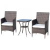 Garden polyrattan seating set 3 pieces outdoor furniture brown