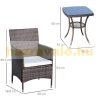Garden polyrattan seating set 3 pieces outdoor furniture brown