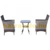 Garden polyrattan seating set 3 pieces outdoor furniture brown