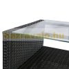 Polirattan sofa set of 4 modern garden furniture in black and cream color
