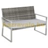Polyrattan sofa set of 4 modern garden furniture steel grey