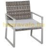 Polyrattan sofa set of 4 modern garden furniture steel grey