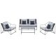 Garden seating set 4-piece design garden furniture set with cushions gray