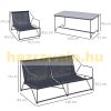 Garden seating set 4-piece design garden furniture set with cushions gray
