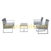 Polirattan sofa set 4-piece modern garden furniture set metal gray