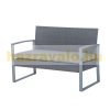 Polirattan sofa set 4-piece modern garden furniture set metal gray